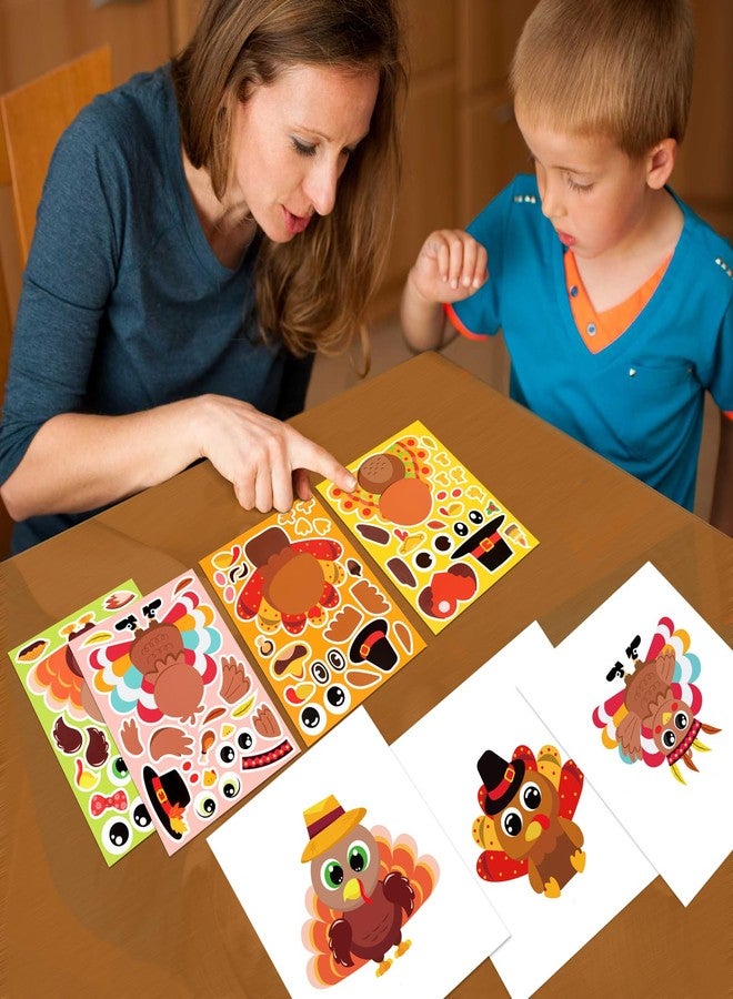 Moon Boat 52pcs Thanksgiving Crafts for Kids, Make-A-Turkey Stickers Party Games/Favors/Supplies(Style 2) - Image 2